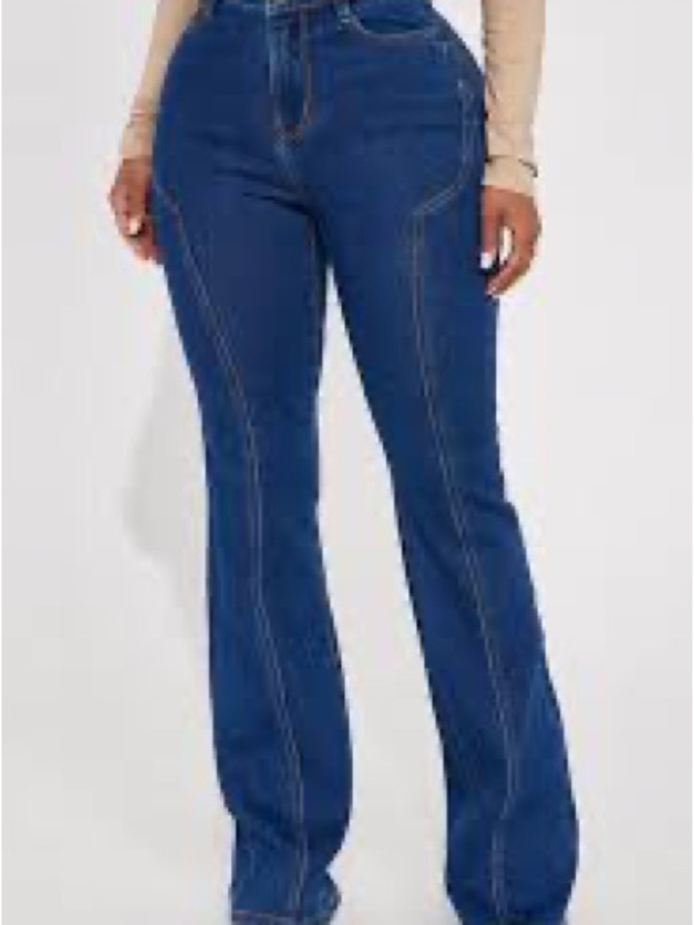 Fashion Nova Shasta stretch flare Dark Blue Flare Jeans